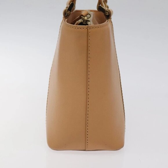 BURBERRY Hand Bag Leather Beige Gold Auth BA1806 - Picture 5 of 16